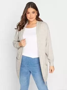 Image of Yours Ribbed Soft Touch Pocket Cardigan - Natural, Size 20, Women