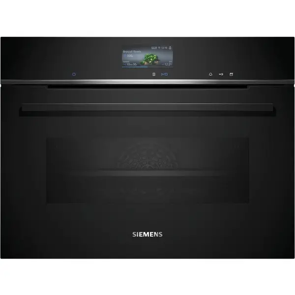 Image of Siemens IQ-700 CS736G1B1 Built In Compact Electric Single Oven with Pyrolytic Cleaning - Black - A+ Rated