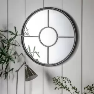 Image of Gallery Interiors Ovesen Mirror Black And Silver / Small