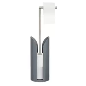 Image of Toilet Roll and Holder - Grey