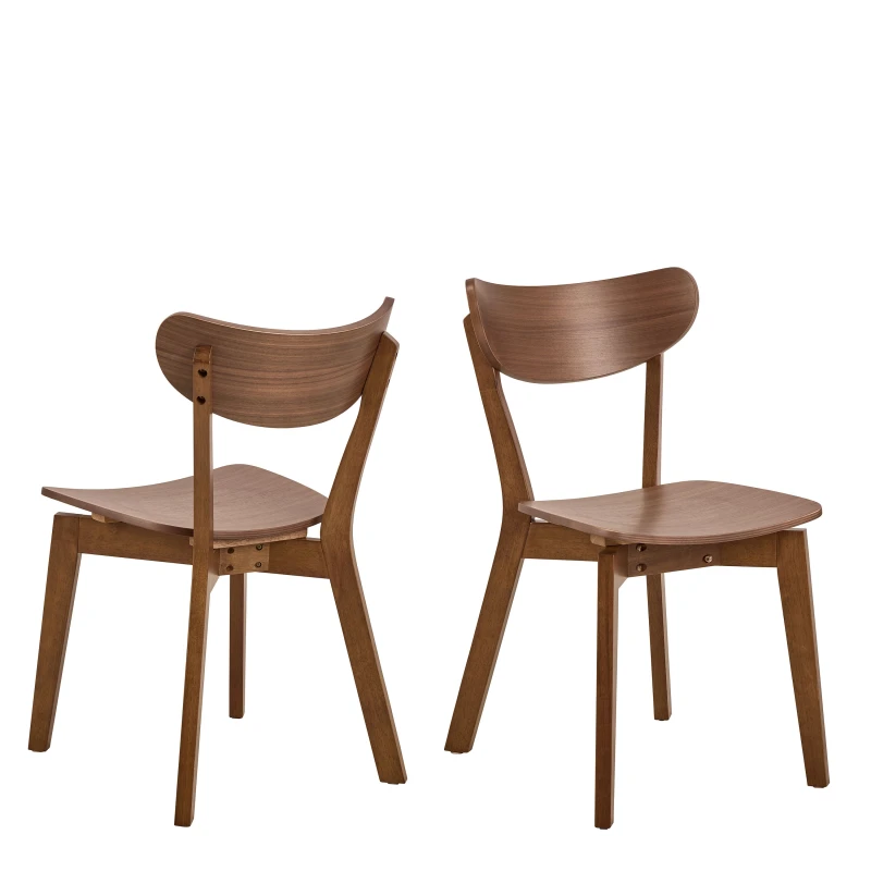 Image of Furniture To Go Roxby Dining Chairs in Walnut Set of 2 Walnut Unisex