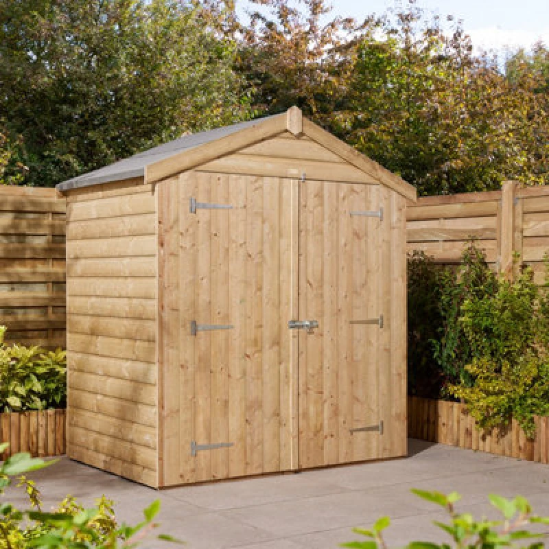 Image of Rowlinson 4x6 Shiplap Apex Shed Double Door SL46PT