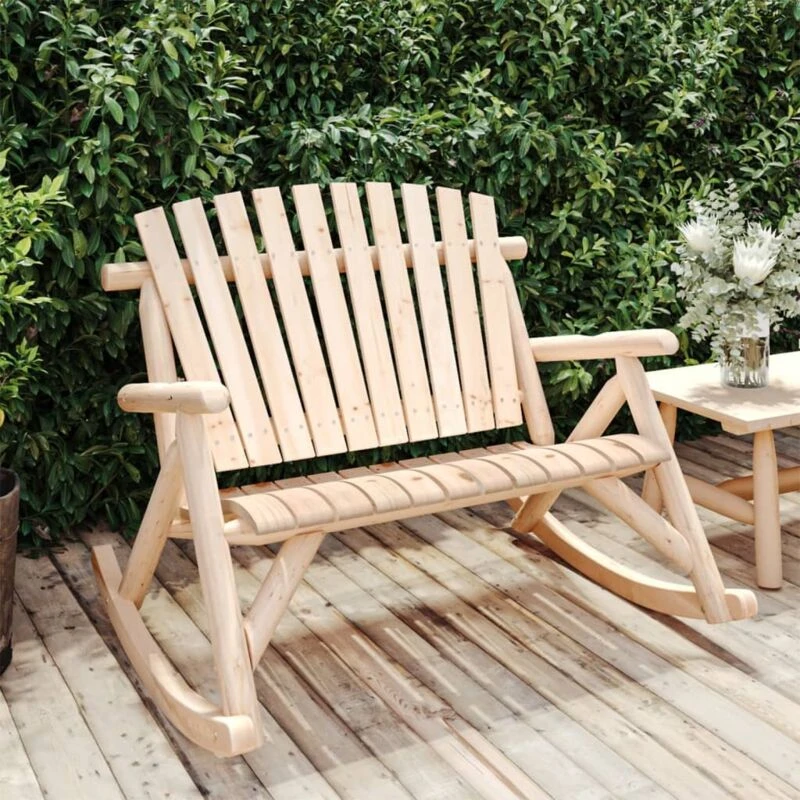 Image of VIDAXL 2-Seater Garden Rocking Bench 123x96x102cm Solid Wood Spruce Vidaxl 8720845754655
