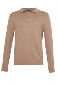 Image of Mens French Connection Portrait Wool Polo Jumper Camel