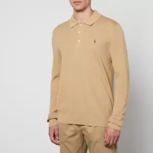 Image of Polo Ralph Lauren Mens Custom Slim Fit Long Sleeve Polo Shirt - Vintage Khaki - XL