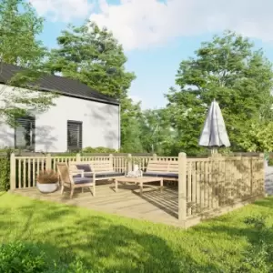 Image of Power Timber Decking Kit Handrails on Three Sides - 4.2 x 6m