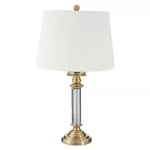 Image of Gold and Crystal Contrast Classic Style Table Lamp