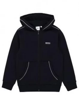 Image of Hugo Boss Boys Classic Zip Through Hoodie Navy Size 12 Years Kids