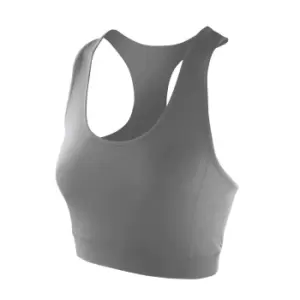 Image of Spiro Womens/Ladies Impact Softex Plain Crop Top (S) (Cloudy Grey)