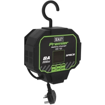 Image of Sealey - SPBC8 Battery Charger 8A Fully Automatic