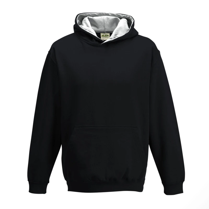 Image of AWDis Varsity Hoodie in True Black Size: 12-13 Years True Black Unisex 12-13 Years