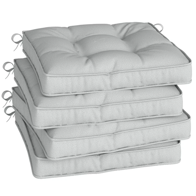Image of OUTSUNNY 42 x 42cm Replacement Garden Seat Cushion Pad with Ties, Light Grey Size: 42 x 42cm Light Grey Unisex 42 x 42 cm