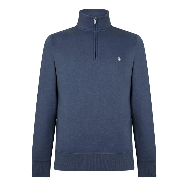 Image of Jack Wills Jack Barchester Quarter Zip Sweatshirt Faded Indigo male S