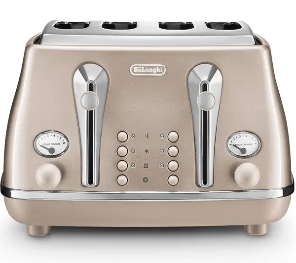 Image of DeLonghi Icona Metallics CTOT4003.BG 4 Slice Toaster
