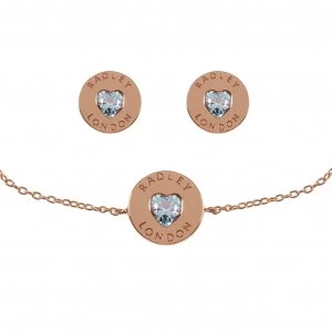 Image of Radley 18ct Rose Gold Plated Sterling Silver Jewellery Set
