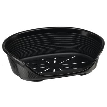 Image of Ferplast Siesta Deluxe Dog Basket - Black - Size 8: 82 x 59.5 x 25cm (L x W x H)