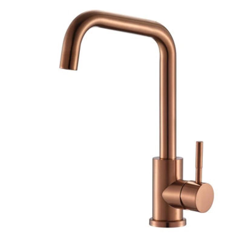 Image of Reginox Salina Copper Effect Square Neck Kitchen Mixer Tap - Deck Mounted Stainless Steel