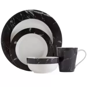 Image of Premier Housewares 12 Piece Black Marble Dinner Set
