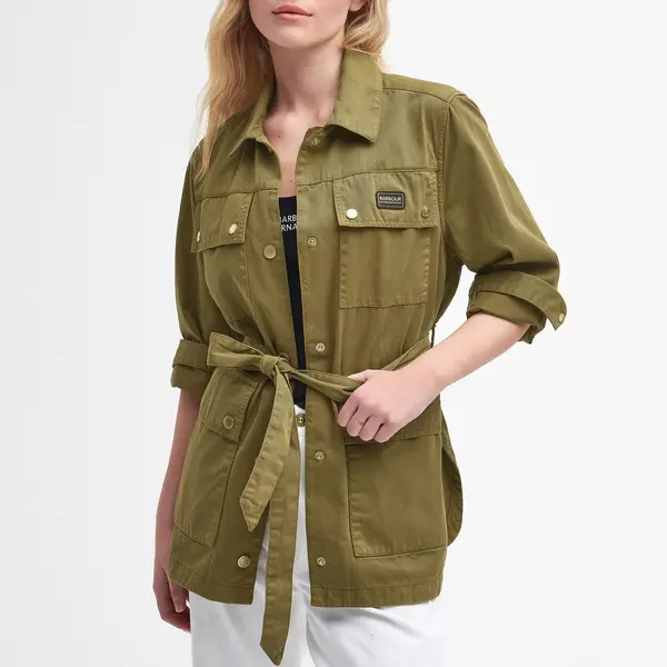 Image of Barbour International Collins Utility Cotton Jacket - UK 14 Green Coats and Jackets female LCA0338OL55 UK 14