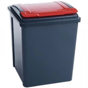 Image of Slingsby VFM Recycling Bin With Lid Red 50L 384289