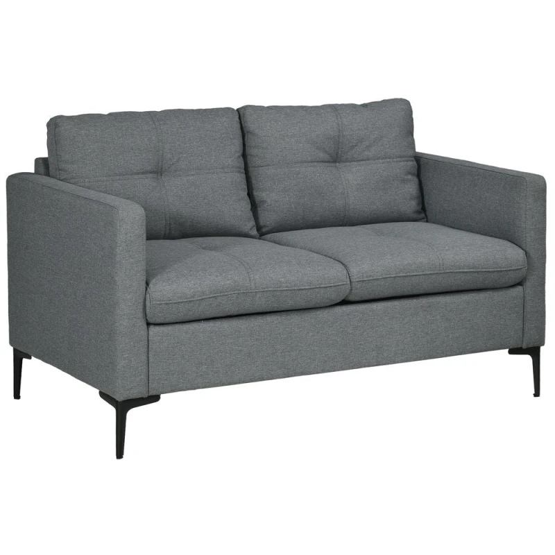 Image of HOMCOM 2 Seater Sofa for Living Room 133cm Loveseat Sofa - Dark Grey 839-901V70CG