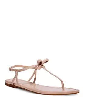 Image of kate spade new york Womens Piazza Knotted Bow Patent Leather Thong Sandals