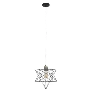Image of Casco Antique Brass Pendant with Black Sadira Shade