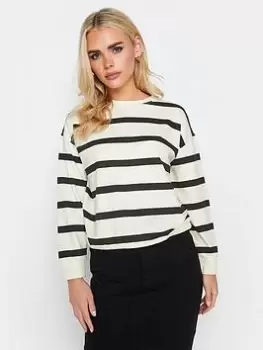 Image of PixieGirl Petite Mono Stripe Sweatshirt - Black, Size 10, Women