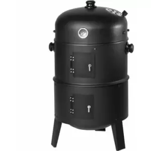 Image of Tectake - bbq smoker barrel 3-in-1 - smoker, barbecue smoker, smoker grill - black