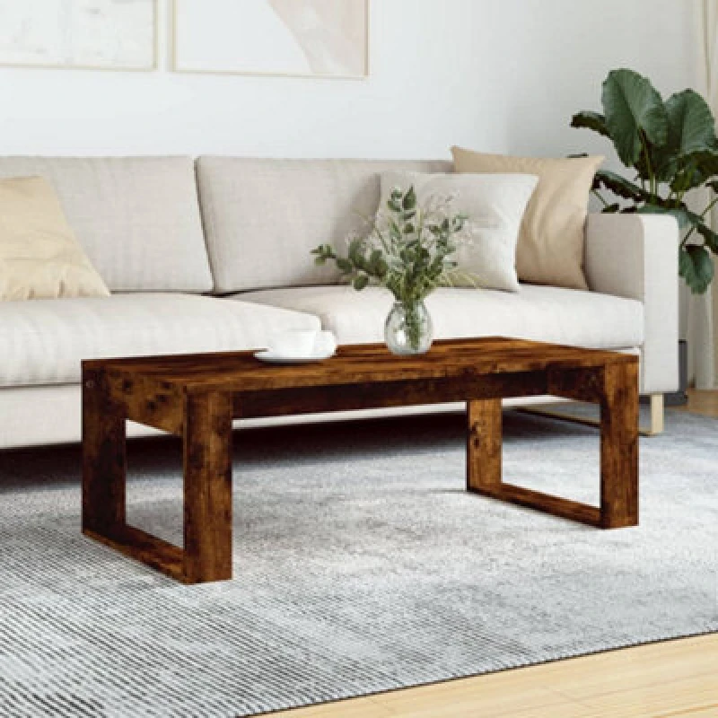 Image of Vidaxl Coffee Table Smoked Oak 102X50X35cm Engineered Wood, Brown 823363