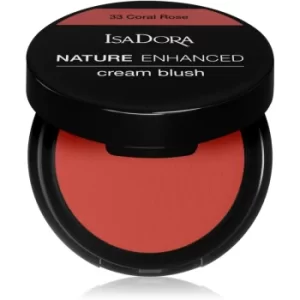 Image of IsaDora Nature Enhanced Cream Blush Compact Blusher with Mirror and Brush Shade 33 Coral Rose