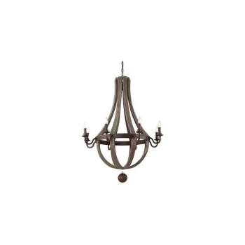 Image of Ideal Lux Lighting - Ideal Lux Millennium - 8 Light Ceiling Pendant Brown, E14