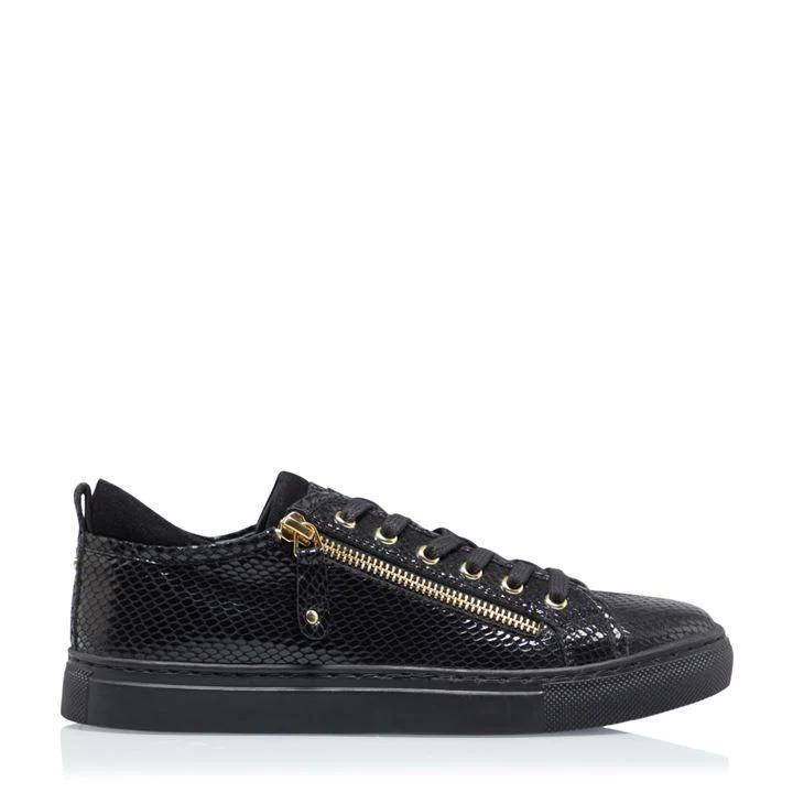 Image of Dune Black Leather 'Elicia' Slip On Trainers - 3