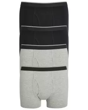 Image of Cotton Traders Mens 4 Pack Trunks in Black