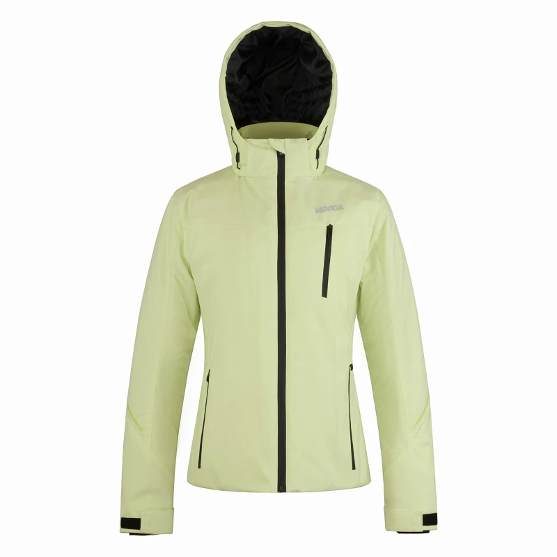 Image of Nevica Womens Vail Waterproof Thermolite Detachable Hood Ski Jacket Shadow Lime female 8 (36)