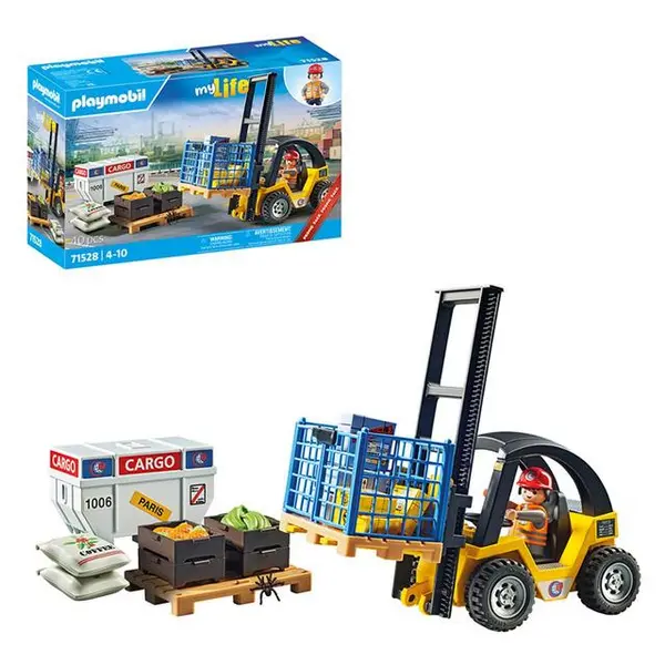 Image of Playmobil 71528 My Life, Forklift Truck With Cargo Promo Pack