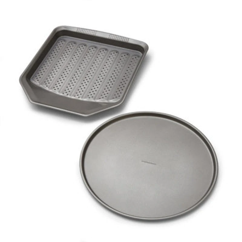 Image of Morphy Richards Pizza Pan and Crisper Tray Set in Grey Grey One Size Unisex 5056765489999