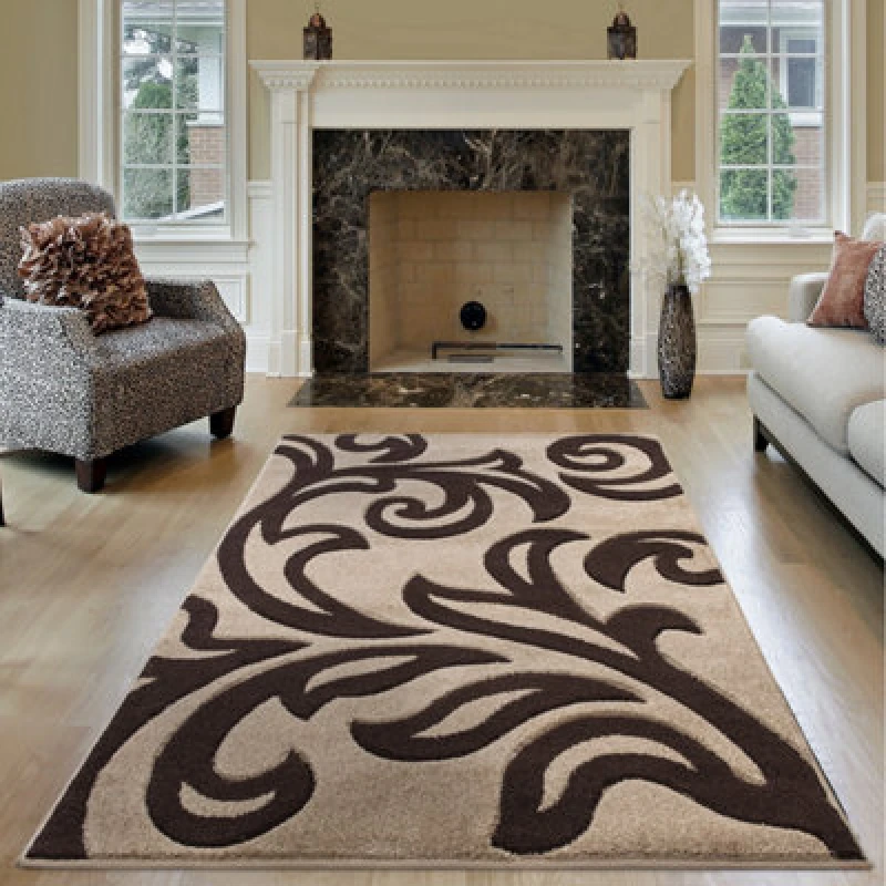 Image of Smart Living Smart Living Modern Hand Carved Soft Thick Area Rug - Florence in Light Beige Size: 80cm x 150cm Light Beige 80cm x 150cm Unisex 868050