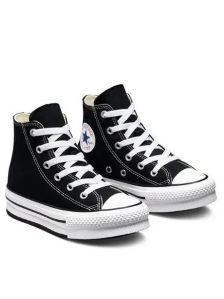 Image of Converse Kids All Star Eva Lift Hi Youth Trainers White Black Synthetic, 2