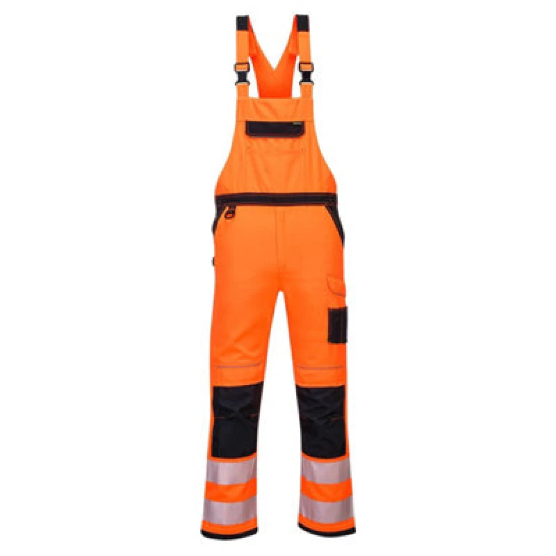 Image of Portwest PW3 Hi Vis Bib and Brace PW344OBRS Colour: Orange / Black