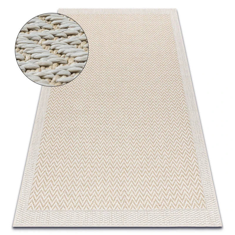 Image of RugsX Carpet Origi 3726 Cream - Zigzag Flat-Woven Sisal String 116X170 Cm