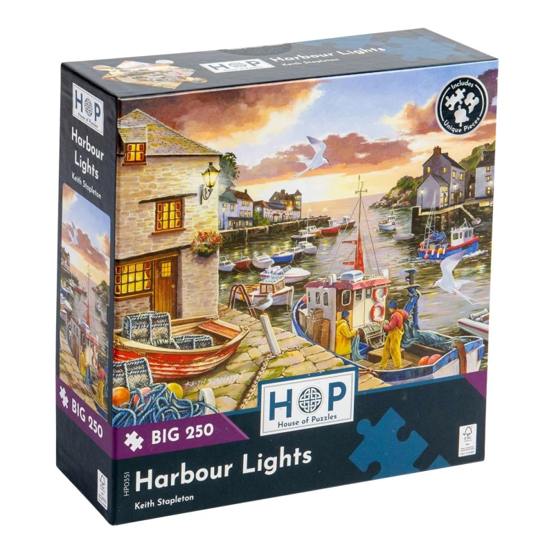 Image of The House Of Puzzles, Harbour Lights, Big 250 Piece Jigsaw Puzzle, Multi HP0351