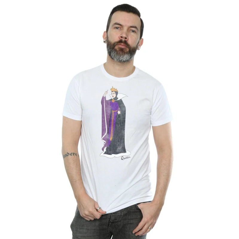 Image of Disney Men Snow White Classic Evil Queen Grimhilde T-Shirt Size: Small White S Male 5057245588133