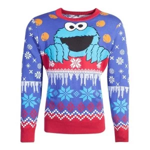 Image of Sesame Street - Cookie Monster Christmas Unisex Medium Christmas Jumper - Multi-Colour