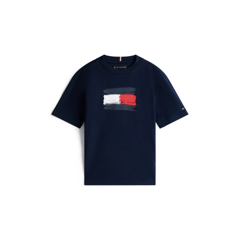Image of Tommy Hilfiger Kids Flag T-Shirt Night Navy C1G male 16Y