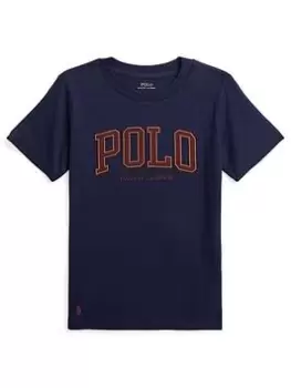 Image of Ralph Lauren Boys Polo Logo T-Shirt - French Navy, Size 12-14 Years=L