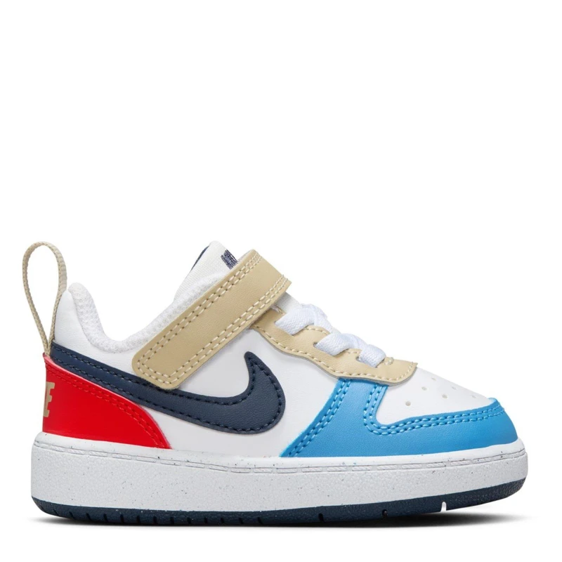 Image of Nike Court Borough Low 2 Baby/Toddler Shoe Wht/Blu/Red male C8 (25.5)
