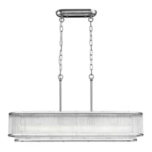 Image of Impex Antigua 7 Light Oblong Chrome Crystal