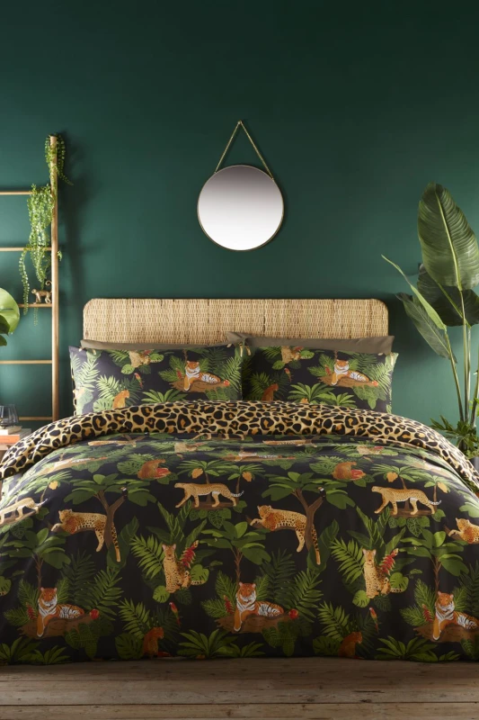 Image of Portfolio Home Jungle Cats Duvet Cover Set Multi