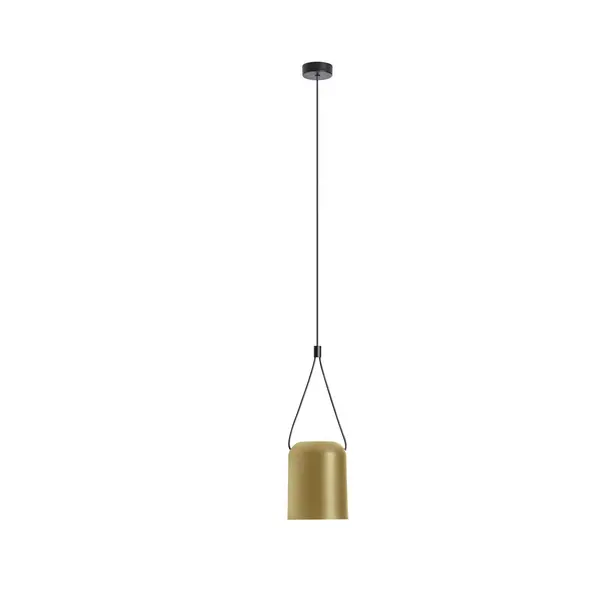 Image of Attic Decorative Hanging Ceiling Pendant Matt Black Painted Gold 1x E27 / 250cm